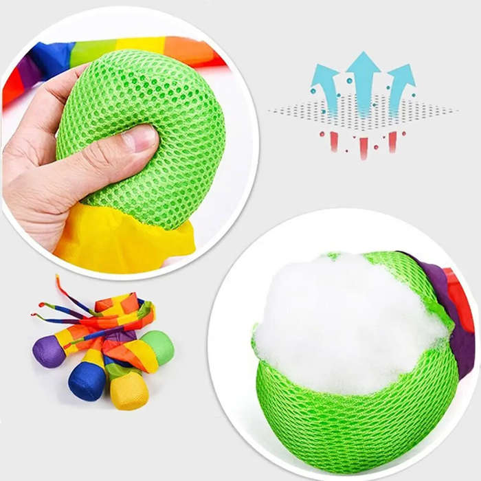 Purple - Children's Parent-child Interaction Hand Throwing Ribbon Rainbow Ball Outdoor Toys Sports M