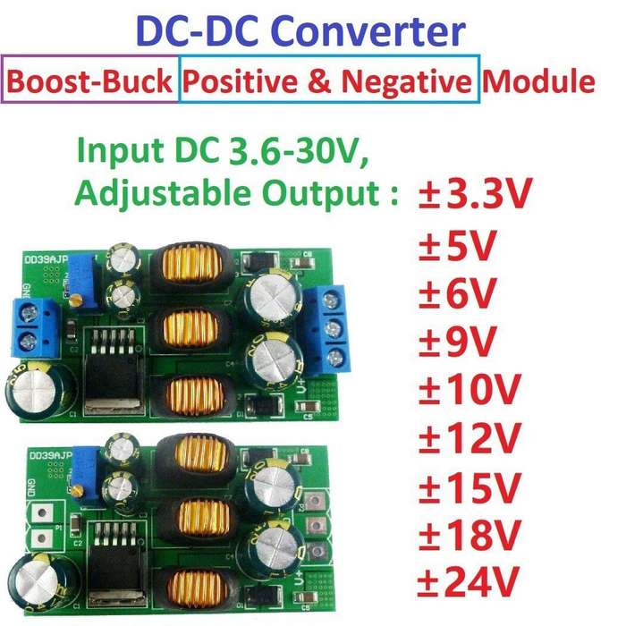 Only Module Board - DC-DC Boost Buck Converter Module Dual Polarity Output Adjustable DC3.6-30V to 5