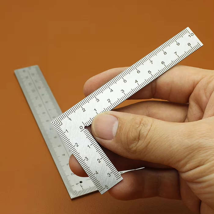 100mm - Stainless Steel L Square Ruler Right Angle Measuring Tool 100mm 150mm 300mm Double-Sided Sca