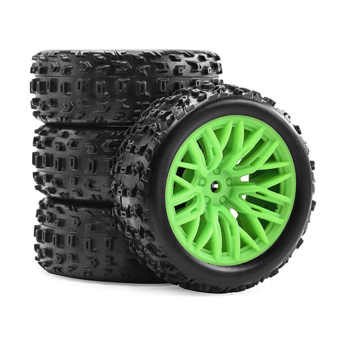 Black - 4PCS Upgraded Tires Wheel Rims for ARRMA TYPHON GROM ARA2106 1/18 2S RC Cars Vehicles Models