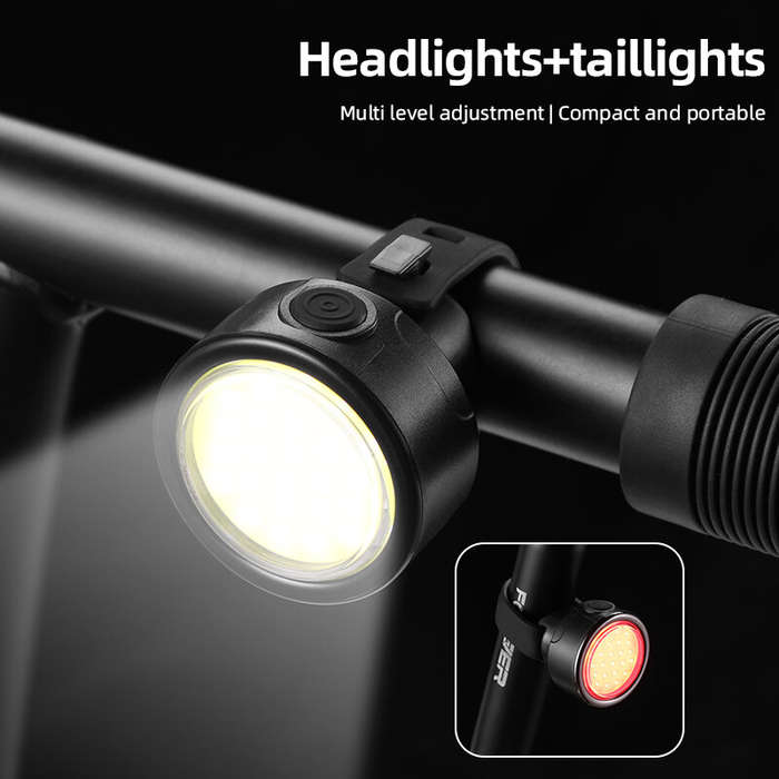 Headlight - BIKIGHT 100LM Mini Bike Headlight Taillight 200mAh Type-C Rechargeable 3 Modes Adjustabl