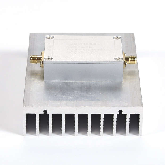 Silver - Wideband RF Power Amplifier 45-1100MHz High Gain 36dB 4W Output A-Class Amplifier Low Disto