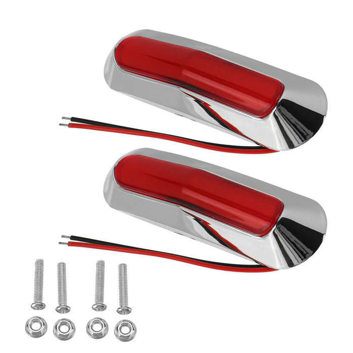 Green - 2PCS 12-24V 6 LED Side Marker Light Position Lamp For Car Truck Trailer Lorry Boats
