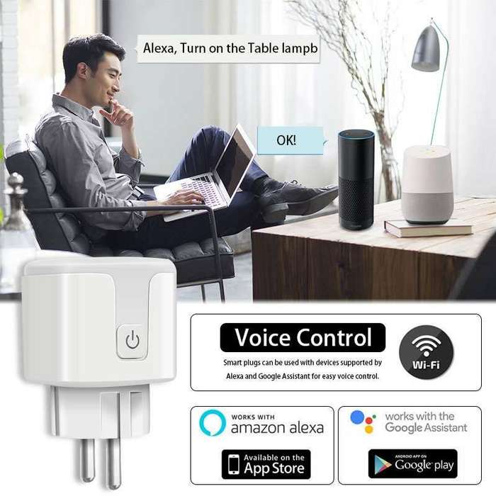 Tuya 16A EU Smart Socket WiFi Smart Plug With Power Monitoring Timing Function Voice Control Via Ale