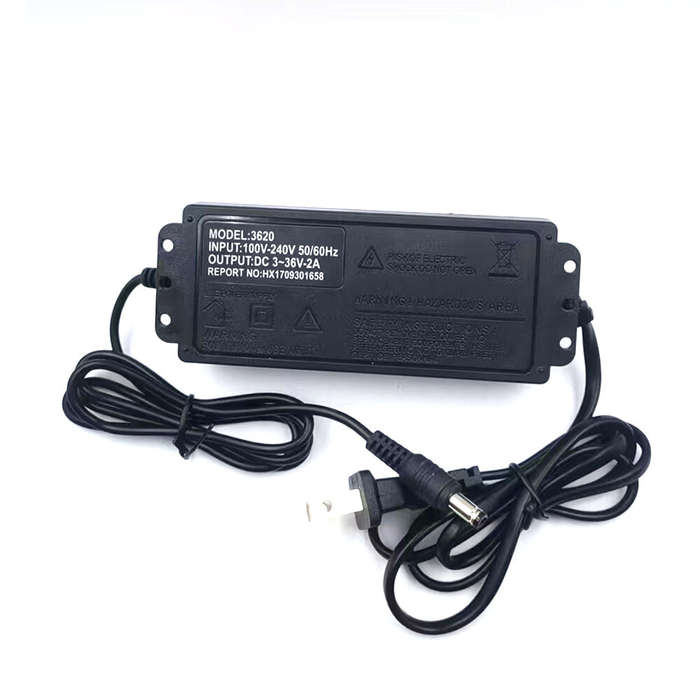 US Plug - 9-24V2A Adjustable Voltage Adapter with Clear Display Universal Input 100-240V High Effici