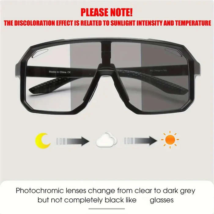 Yellow - SCVCN Photochromic Cycling Glasses for Men Women UV400 Outdoor Sports Running Driving Sungl