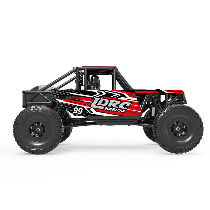 Red - LDRC 18499 RTR 1/18 2.4G 4WD RC Car Rock Crawler Pipe Rack Off-Road Climbing Truck LED Light F