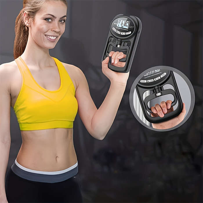 BLack - Hand Dynamometer Digital Grip Strength Tester 265 lb 120 kg Max Rechargeable Battery USB LED