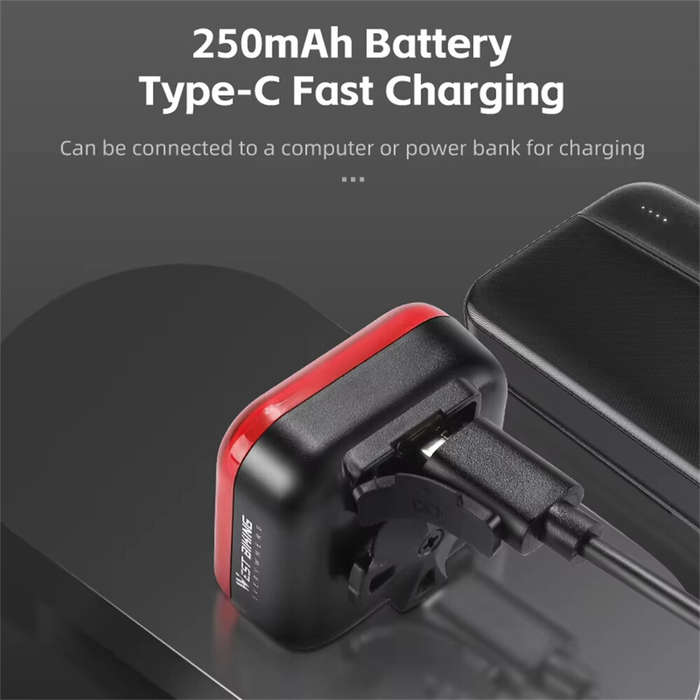 Seatpost - WEST BIKING 20LM LED Square Bicycle Taillight Type-C Charging Waterproof 5 Modes Warning