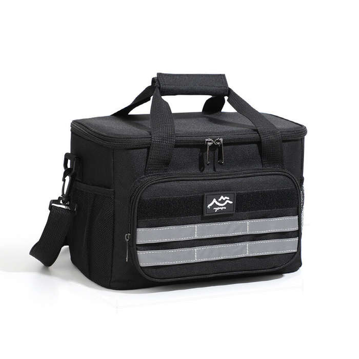 Black - IPRee Large-Capacity Outdoor Picnic Bag Handheld&Crossbody Multi-Layers Travel Thermal Bag T