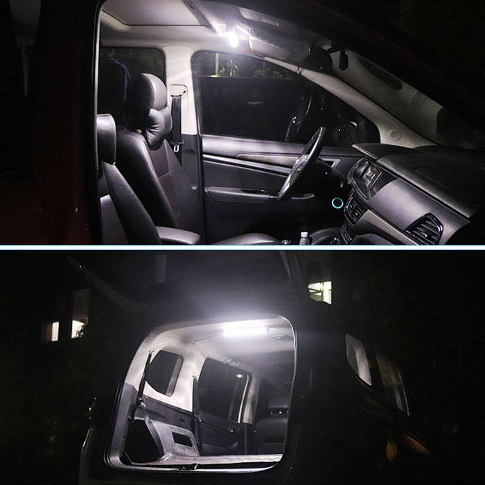 12V - 12V/24V 30cm 24LED 5W Car Interior Light Strip Bar with ON/OFF Switch for Van Bus Caravan Truc