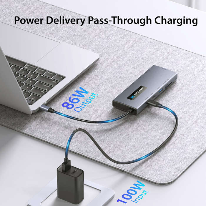 10 in 1 - BlitzWolf BW-NEW TH8 10-in-1 Type-C HUB with Type-C PD 100W Power Delivery USB3.0 Type-C 3