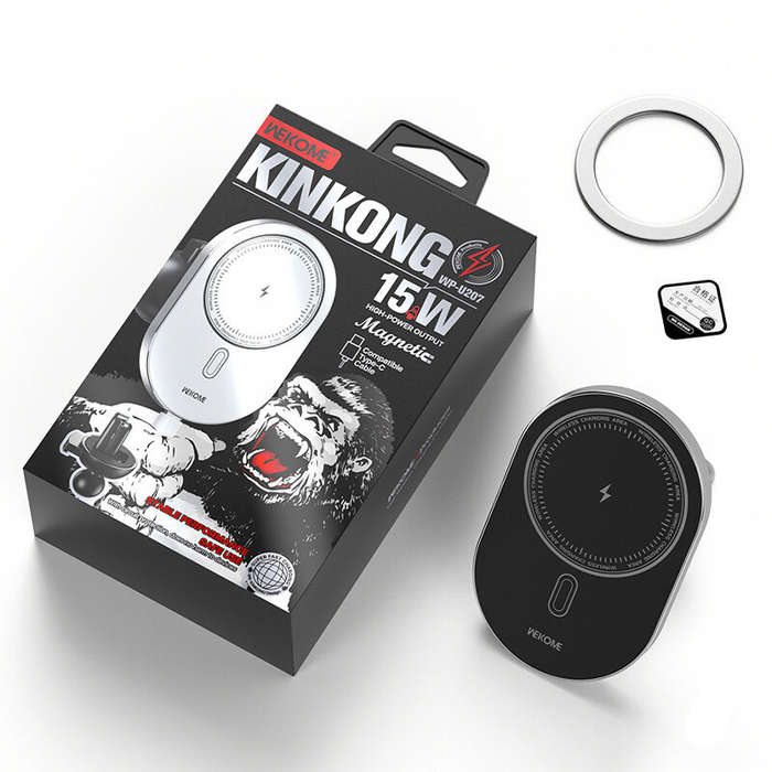 White - WEKOME WP-U207 15W Magnetic Wireless Charger Car Phone Holder Car Air Vent Fast Wireless Cha