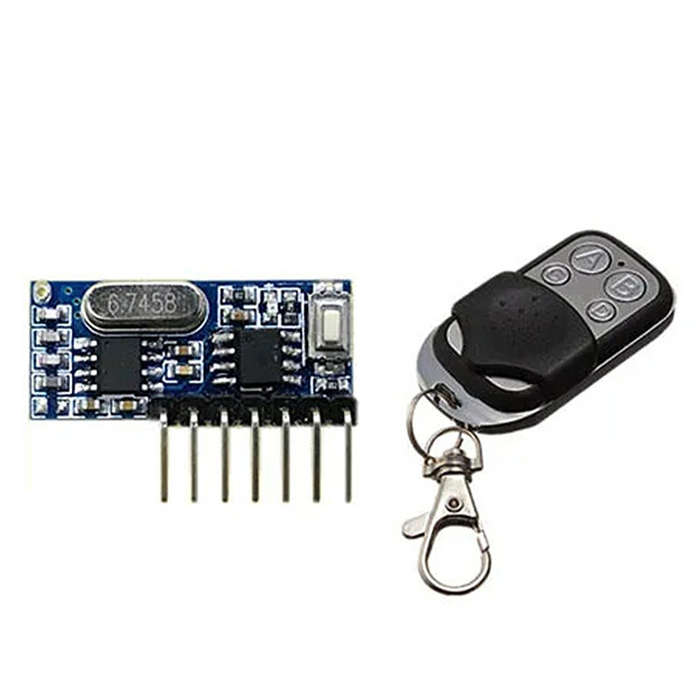 Set 3 - GERMA RF 433mhz Transmitter 4 Button Remote Control + Receiver Module Fixed EV1527 Decoding