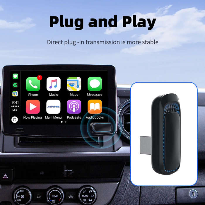Car Wired to Wireless CarPlay BOX Adapter for Car Stereo With USB Plug and Play Smart Link Phone Car