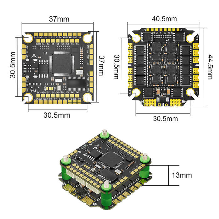 F465 V4 Stack - 30.5*30.5mm Aocoda-RC F465 V4 Stack Build-in F405 V4 Flight Controller with 5V 9V BE