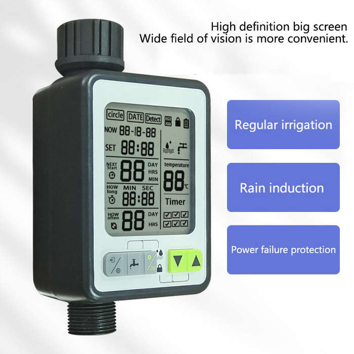 Type A - Smart Automatic Irrigation Controller with Rain Sensing Large Screen Timer & Low Power Prot