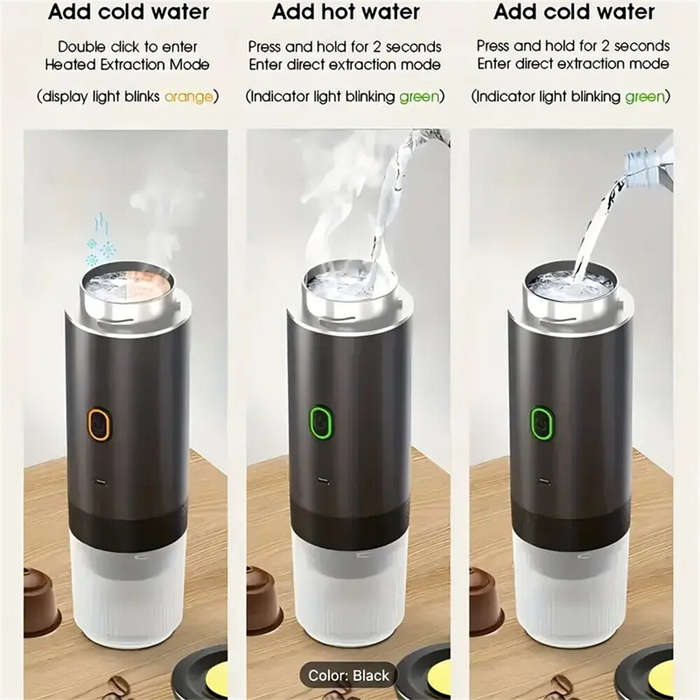 Silver - IPRee Portable Wireless Electric Espresso Coffee Machine For Travel Car Home Camping Coffee