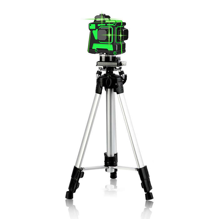 US Plug - 3D 12 Line Green Light Laser Level Digital Self Leveling 360 Rotary Measure