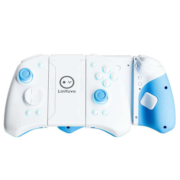 Grey - LinYuvo KS33 RGB bluetooth Game Controller for Switch/OED Joy-con with Mechanical Button Macr