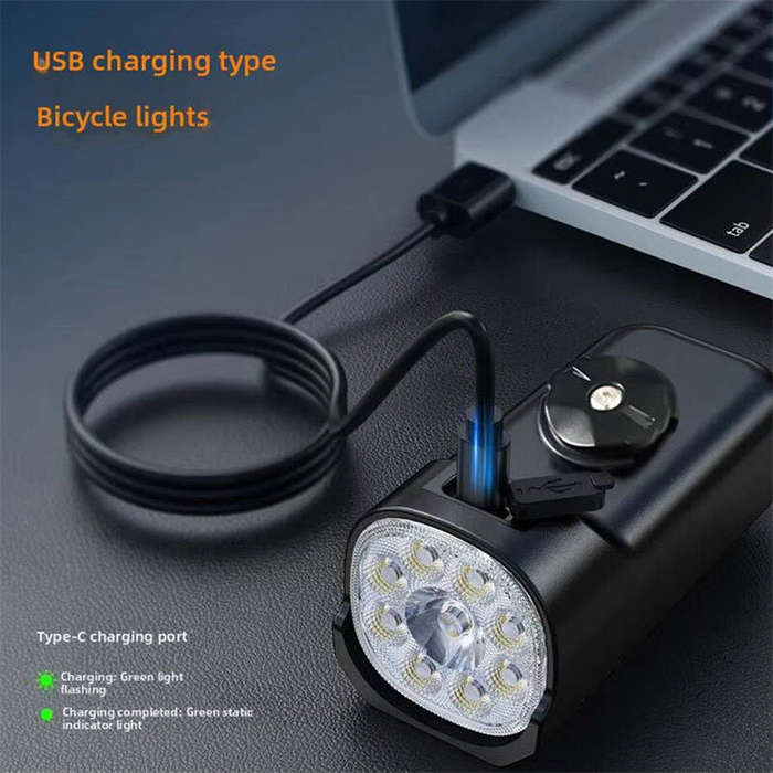 Headlight + Taillight - BIKIGHT 8 LEDs Bike Headlight 600 Lumens Brightness 2000mAh Battery Waterpro