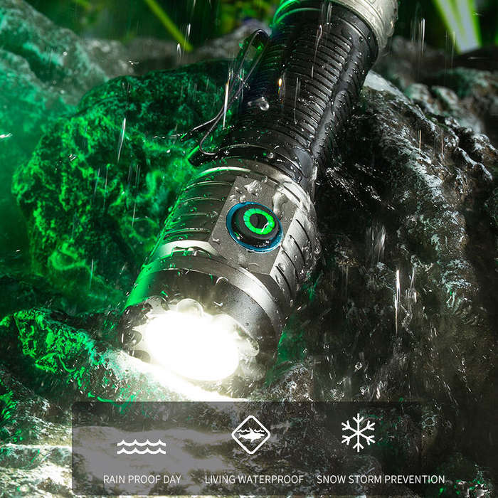 3* XHP360 LED 1500LM Flashlight 18650 Powerful Torch Type-C Fast Charging Lamp High Power LED Flashl