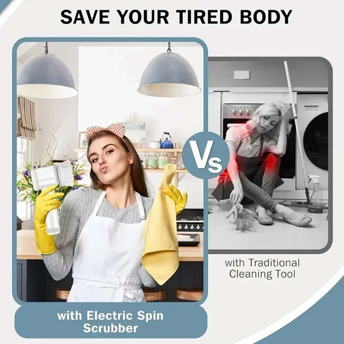 Gray - Electric Cleaning Brush Kitchen Bathroom Multifunctional Cleaner Electric Scrubber Bathroom C