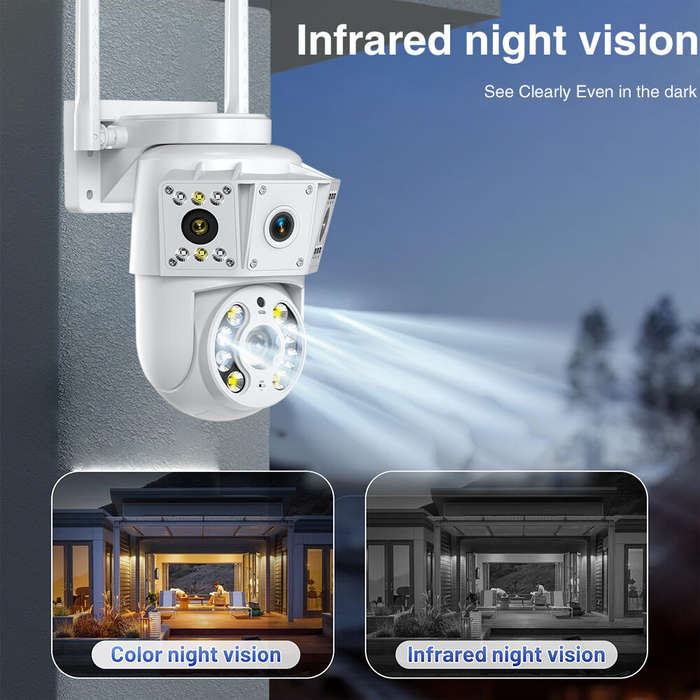 K30 2-Lens WIFI IP Camera 1080P Full Color Outdoor Waterproof Night Vision WiFi Surveillance Camera