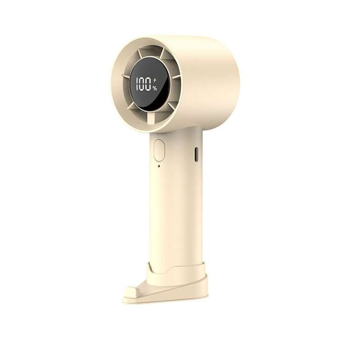Pink - Tevorex Compact Rechargeable Cooling Fan with Type-C Fast Charging Five Adjustable Speeds LED