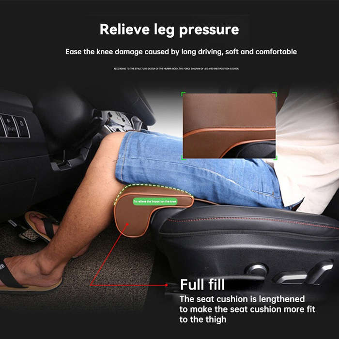 Black - Car Leg Extender Leg Support Cushion Car Seat Leg Support Pad Lengthened Seat Cushion Leg Su