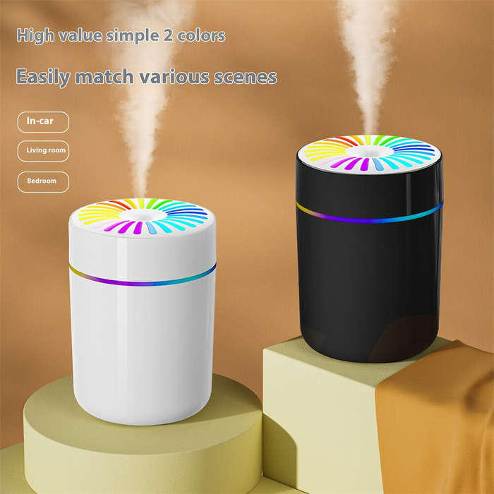 Black - Tevorex Colorful Portable Desk Air Humidifier Ultrasonic Cool Mist Sprayer Home Car Office M