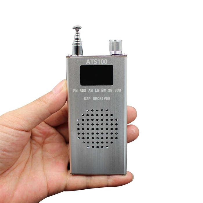 ATS100 SI4732 Portable Radio Receiver FM AM LW MW SW SSB LCD Display Whip Antenna In-Built Lithium B