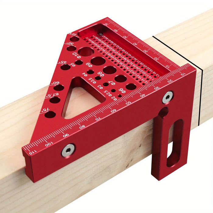 Red - JIGHOLE 5th Generation 3D Multi-angle Measuring Ruler Square Ruler 22.5-90 Degree Protractor A