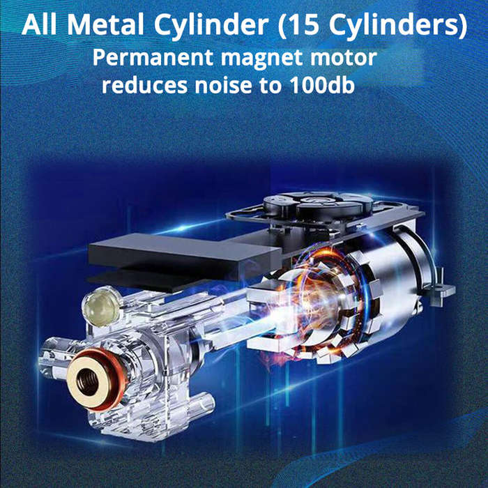 Carbon Fiber Black - 4000mAh 150PSI 15Cylinder Wireless Car Air Compressor& Power Bank Air Pump Tyre