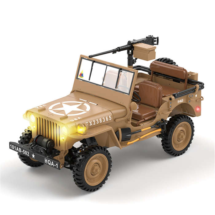 Desert Yellow - HG TRASPED HG4-58 RTR 1/14 2.4G 4WD RC Car Willys Military Truck for Jeep Off-Road C