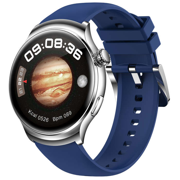 Blue - BlitzWolf BW-AT4 1.52 inch HD 3D Curved Screen Health Monitoring Voice Assistant bluetooth Ca