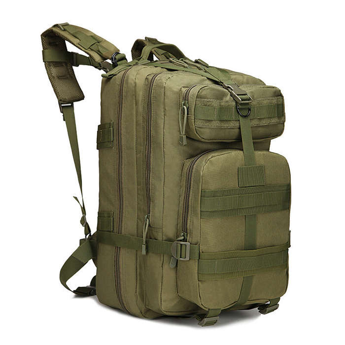 Sand color - 25-30L Outdoor Tactical Backpack Bag 600D Nylon Waterproof Camouflage Trekking Rucksack