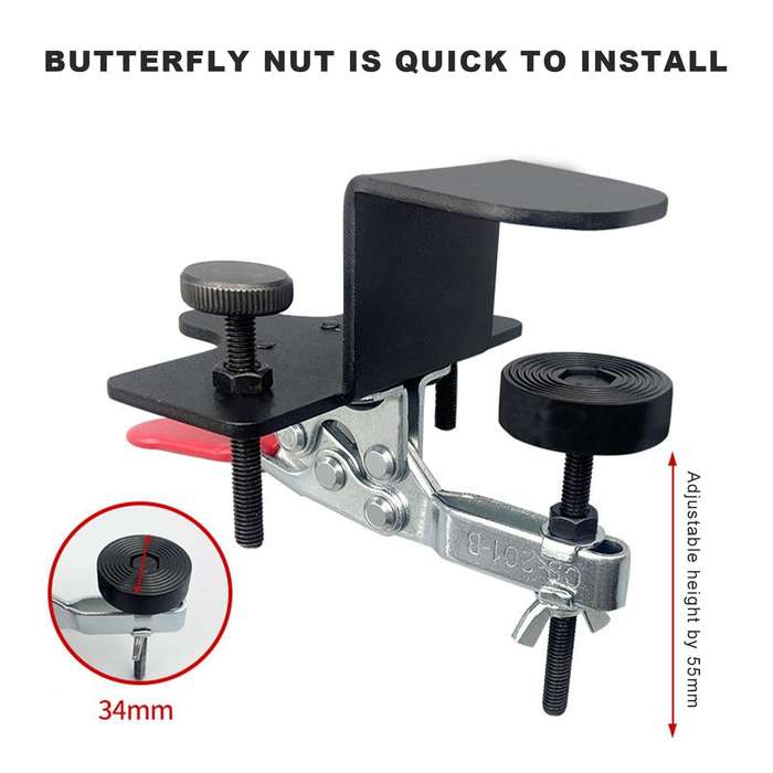 Black - WO YI TOOLS Adjustable Cabinet Jig Carbon Steel Mounting Cabinet Door Installation Positione