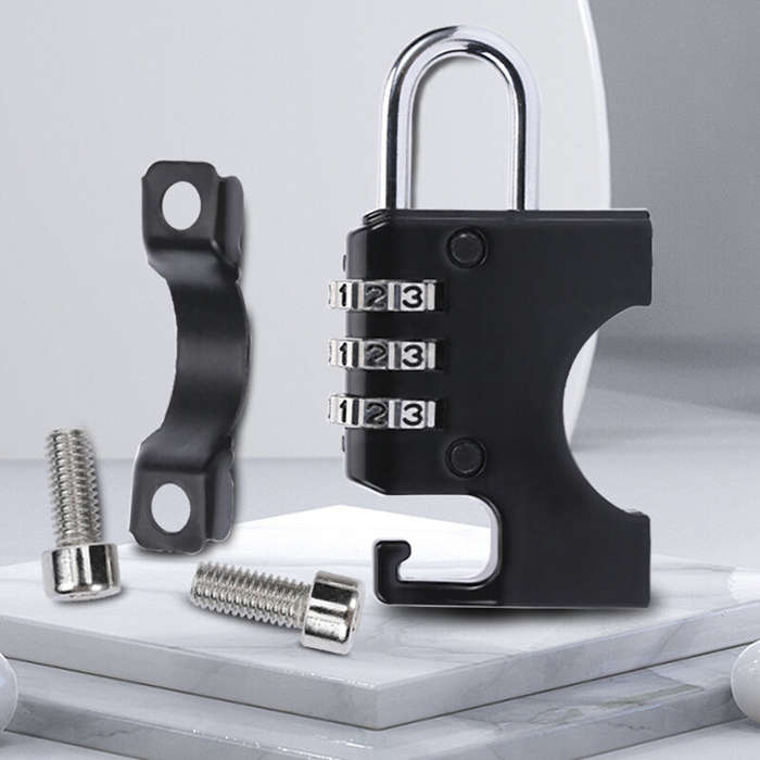 Silver - Yiquan Three Digit Codes Combination Bike Lock Aluminum Alloy 0.1kg Lightweight Portable Se