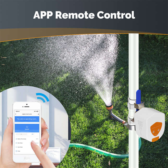 White - MOES Tuya ZigBe Smart Water Gas Valve Controller DN15/DN20 Low Power Alarm APP Remote Contro