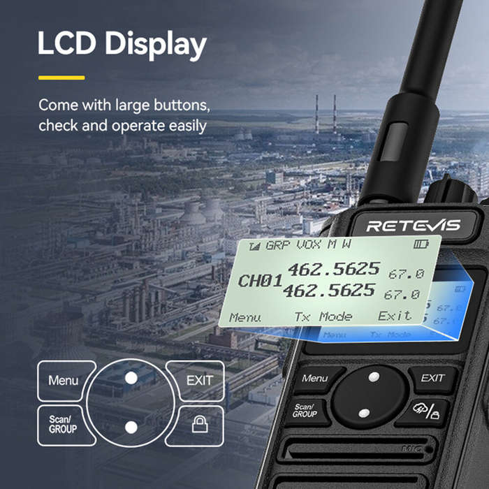 US Version - Retevis RT86S Walkie Talkie Long Range Two Way Radio 30 Channels UHF GMRS 10W Power 260