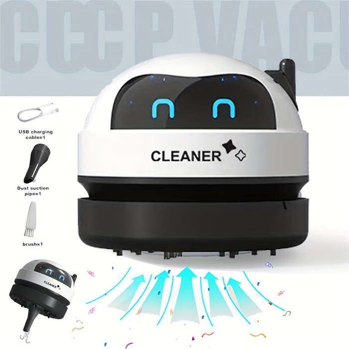 Black - Mini Electric Desktop Vacuum Cleaner Portable Small USB Rechargeable 500mAh Battery Powered