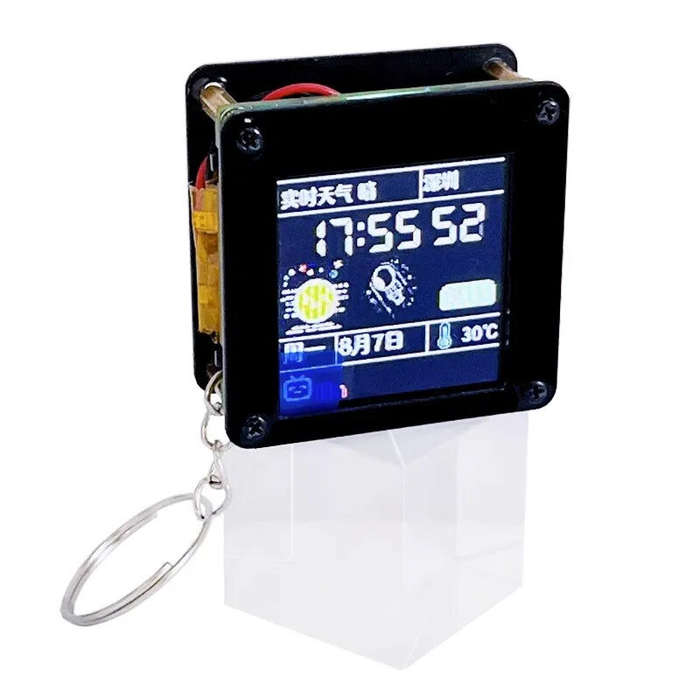 Without Battery - ESP32 C3 1.44 Inch LCD Display Desktop Small Ornaments Portable Carry-on Pendant L