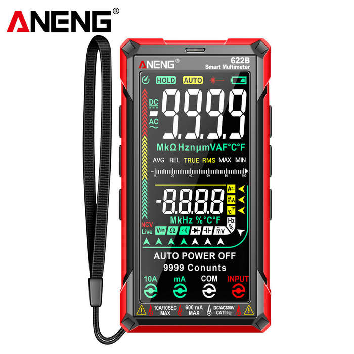 ANENG 622B Digital Smart Multimeter 10A Tester Meter Auto Range True RMS DC/AC 9999 Multitester With