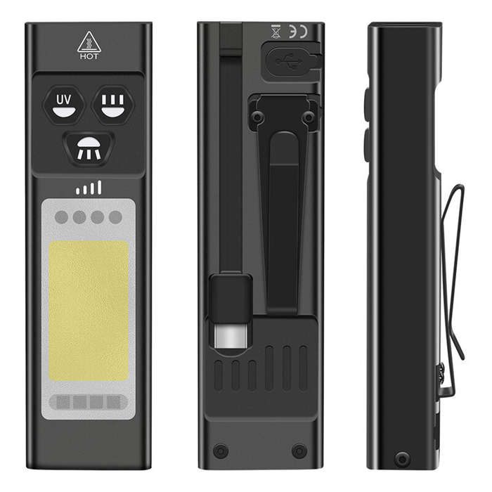 Black - SEEKNITE U7 SST40 1100LM Rechargeable EDC Flashlight With 365nm UV, White LED Combo and RGB