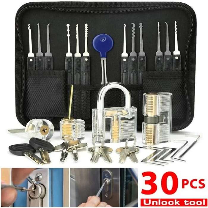 #1 - Professional Locksmith Toolkit Reliable Metal Practice Tools Set Ideal for Padlocks DIY Hand Ha