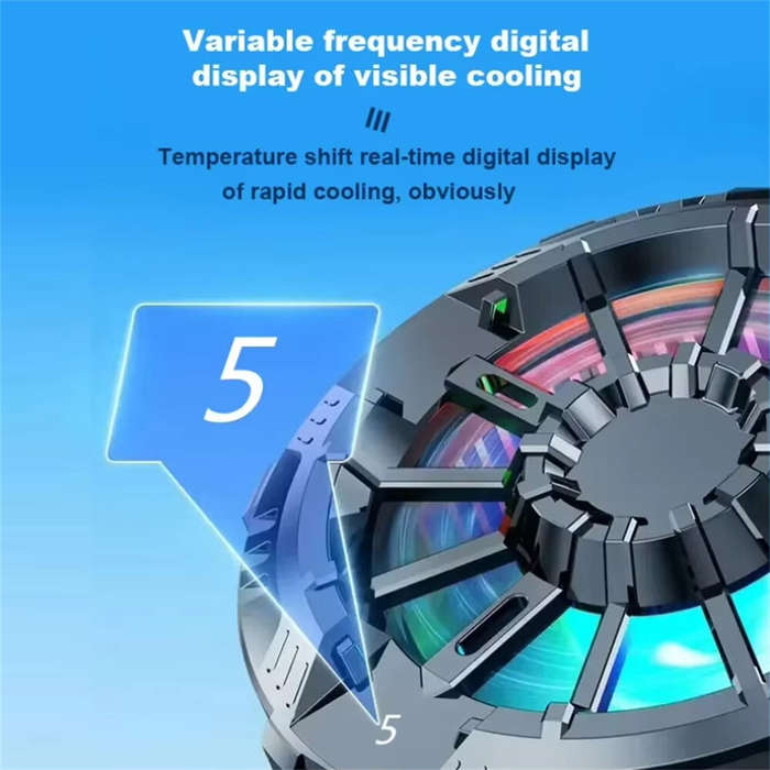 Black - X106B 2-in-1 Wireless Charger Cooling Fan 15W Magnetic Fast Charging Back Clip Fan Radiator