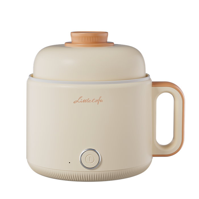 Beige - Littlelofa 1.6L Electric Cooker Household Mini Hot Pot 500W Cooking Pot For 1-2 People Home