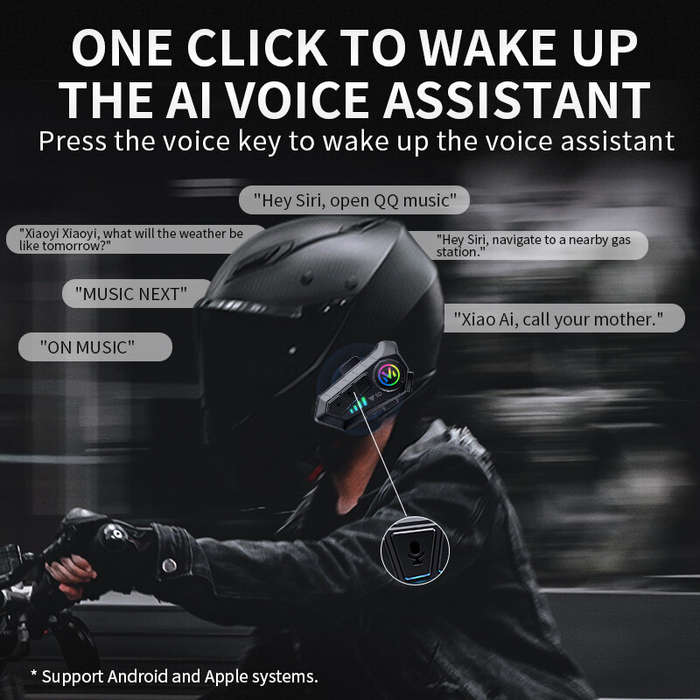 Soft Microphone - Coralme Y10 Motorcycle Helmet Bluetooth Headset Wireless Headset AI Voice Assistan