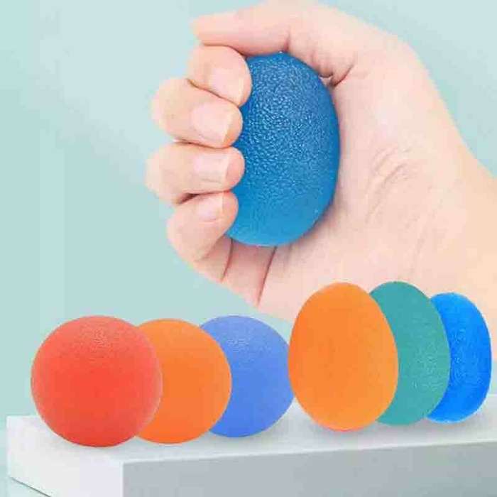 Orange Egg shape - SportSoul Grip Ball Silicone Massage Fitness Ball Muscle Therapy Recovery Gripper